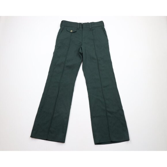 Vintage 70s Levis Mens 28x29 Pleated Wool Bell Bottoms...